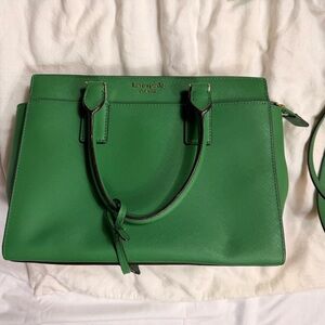 kate spade Green Leather Satchel with Removable Strap